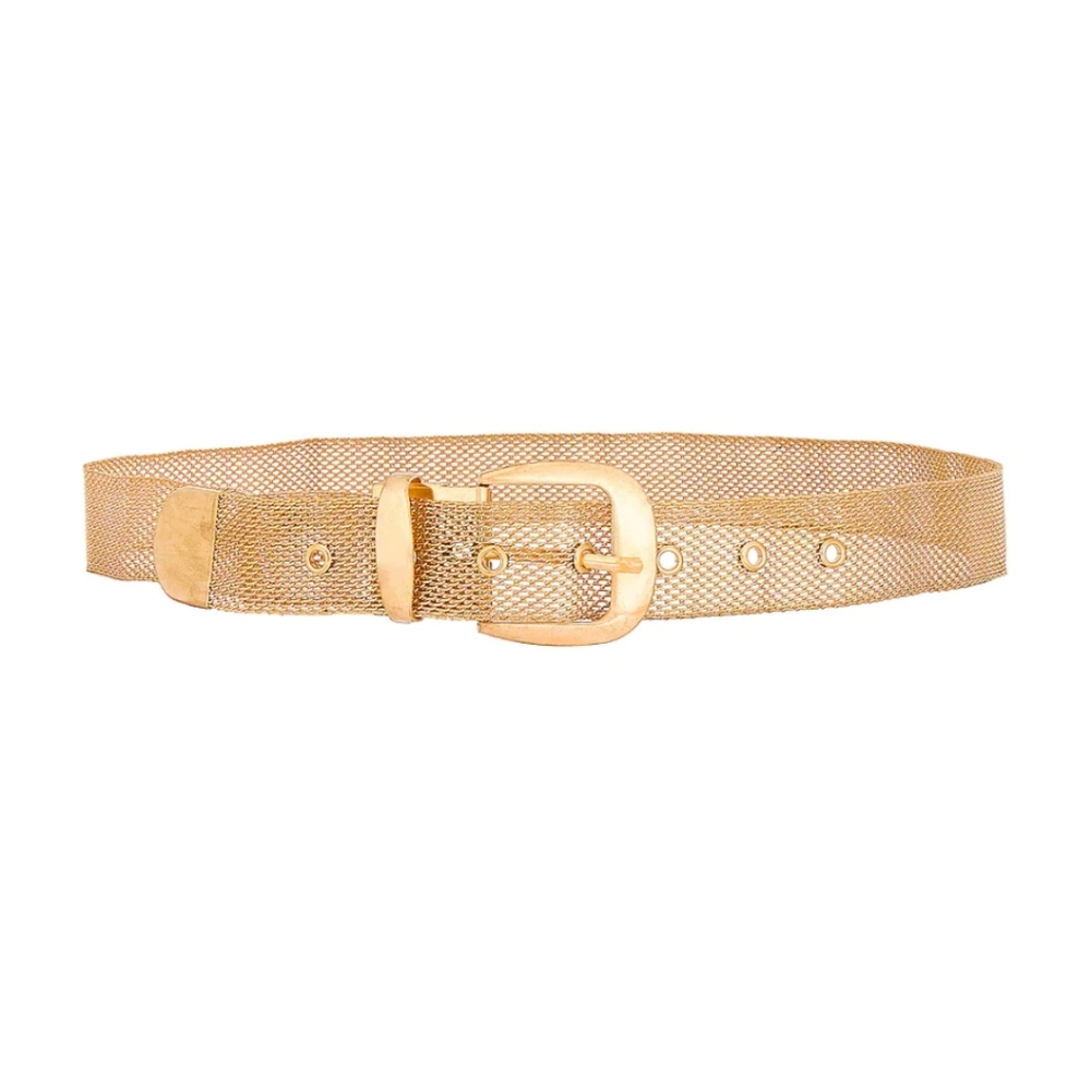 Petit Moments Maya Belt in Gold Metal Mesh Sold at Revolve